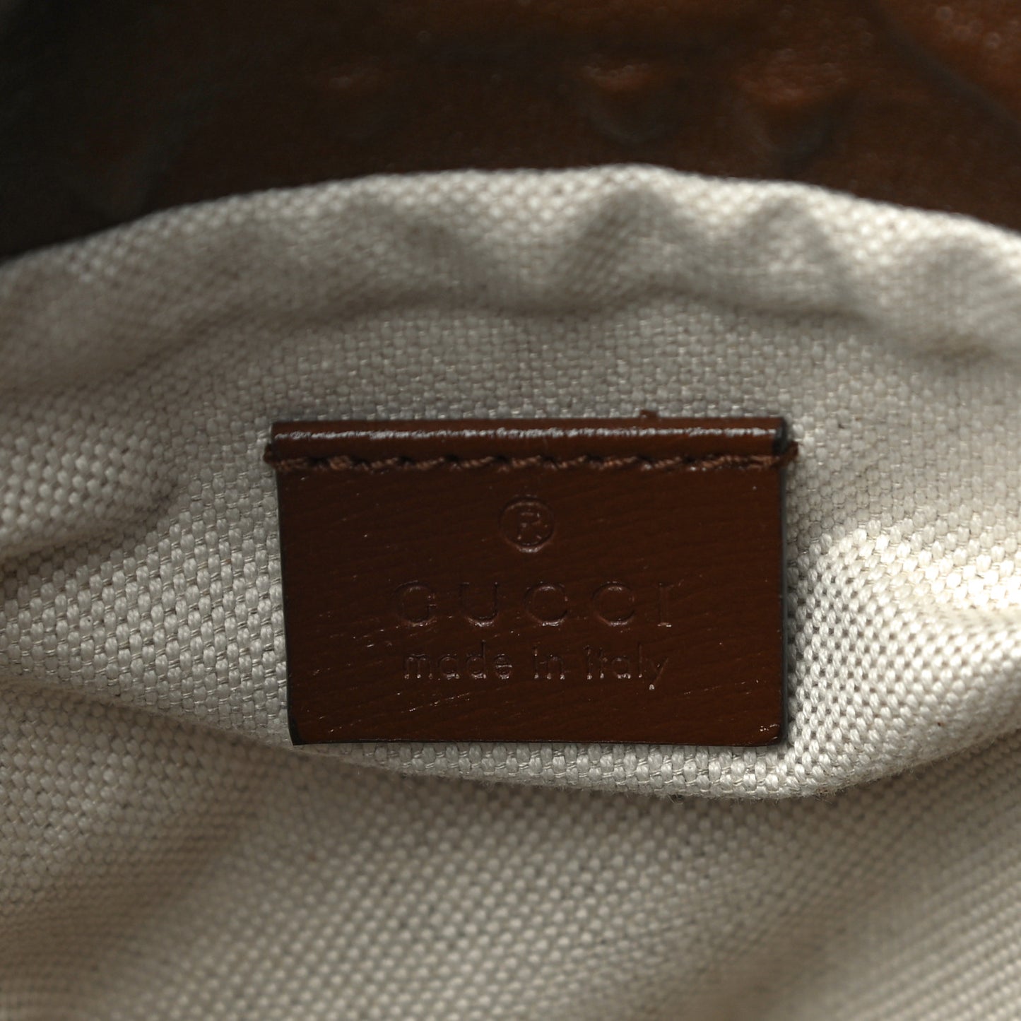 GG Supreme Monogram Azalea Sakai Calfskin Small Horsebit 1955 Drawstring Bucket Bag Beige Ebony Brown Sugar