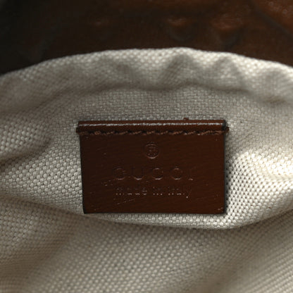 Gucci GG Supreme Monogram Azalea Sakai Calfskin Small Horsebit 1955 Drawstring Bucket Bag Beige Ebony Brown Sugar 6 of 11