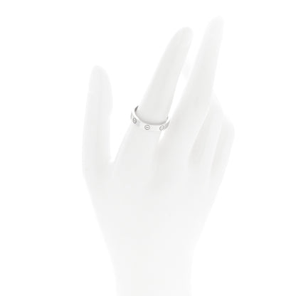 Cartier 18K White Gold Diamond 4mm LOVE Wedding Band Ring 56 7.5 2 of 5