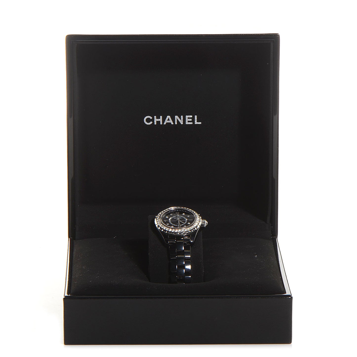 Stainless Steel Ceramic Diamond Bezel 29mm J12 Quartz Watch Black