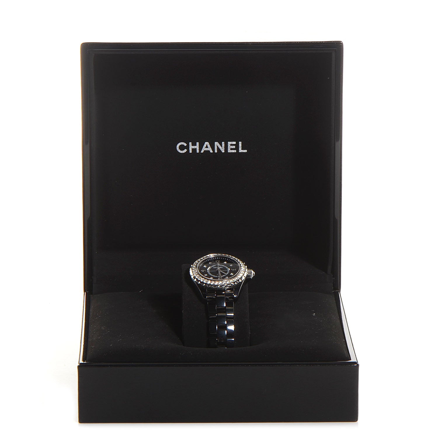 Chanel Stainless Steel Ceramic Diamond Bezel 29mm J12 Quartz Watch Black 7 of 7