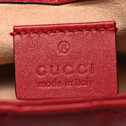 Gucci Calfskin Matelasse Super Mini GG Marmont Shoulder Bag Hibiscus Red 6 of 11