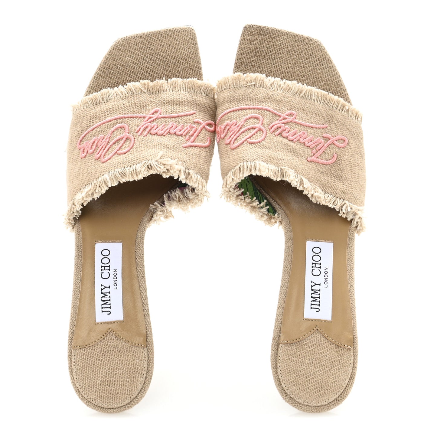 Canvas Frayed Alexia 70 Mules 41 Beige