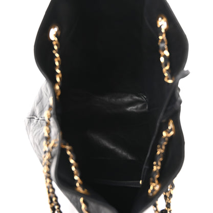 Chanel Lambskin Quilted Drawstring Bucket Bag Black 5 of 11