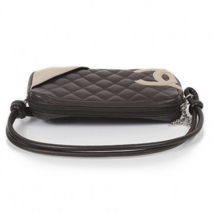 Chanel Calfskin Quilted Cambon Pochette Brown Beige 4 of 13