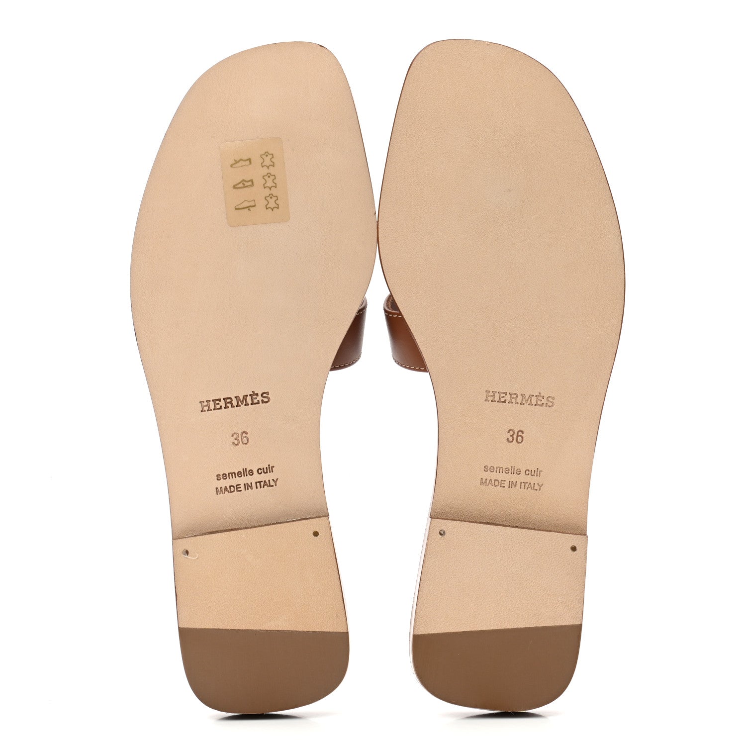Hermes Box Calfskin Oran Sandals 36 Gold 5 of 8