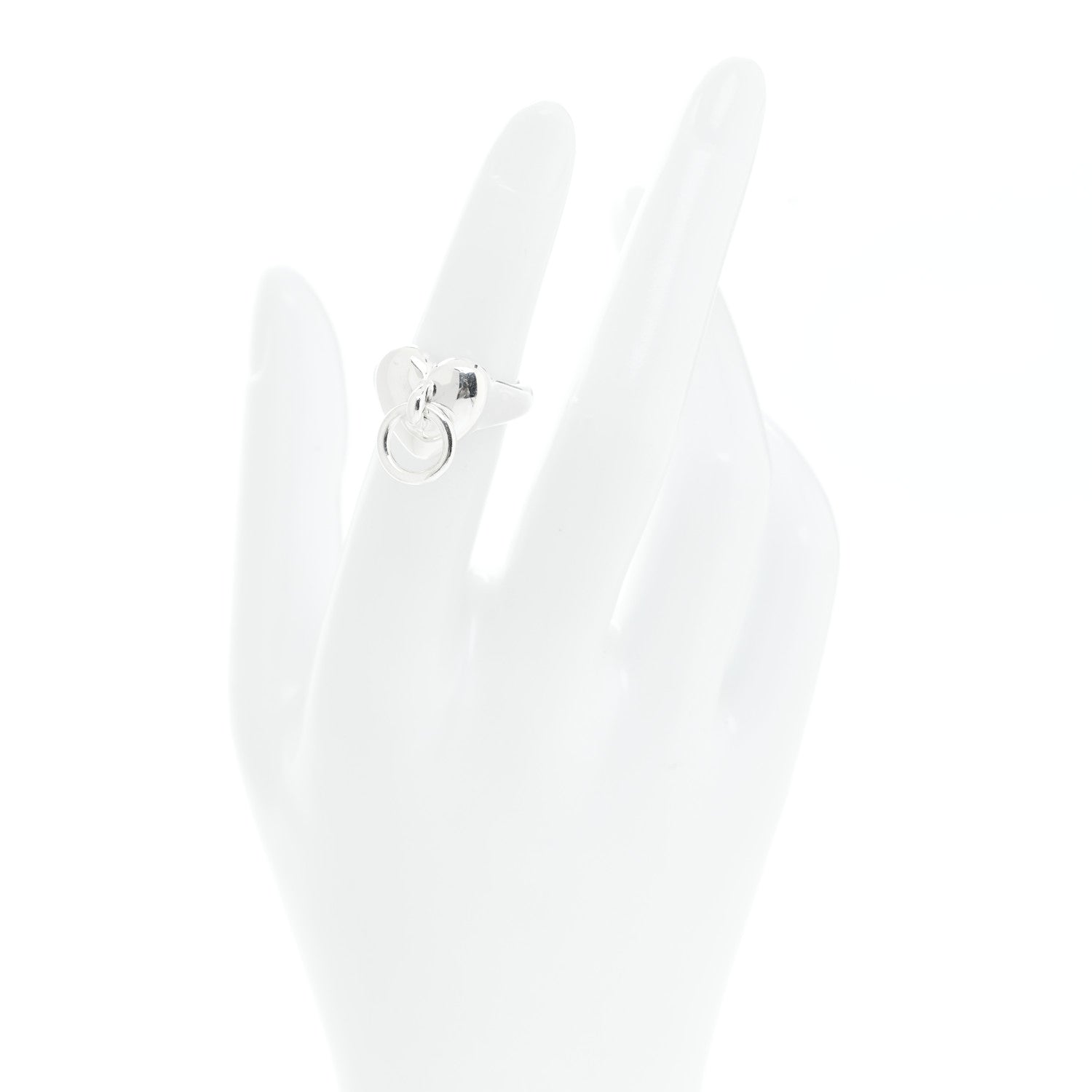 Tiffany Sterling Silver Heart Door Knocker Ring 49 4.75 3 of 5