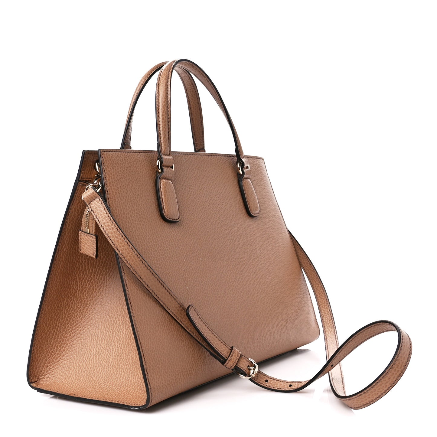 Dollar Calfskin Medium Soho Top Handle Satchel Camelia