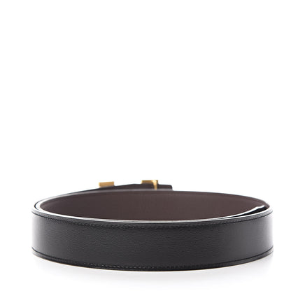 Hermes Box Togo 32mm Constance H Belt 85 Black Chocolate 3 of 7