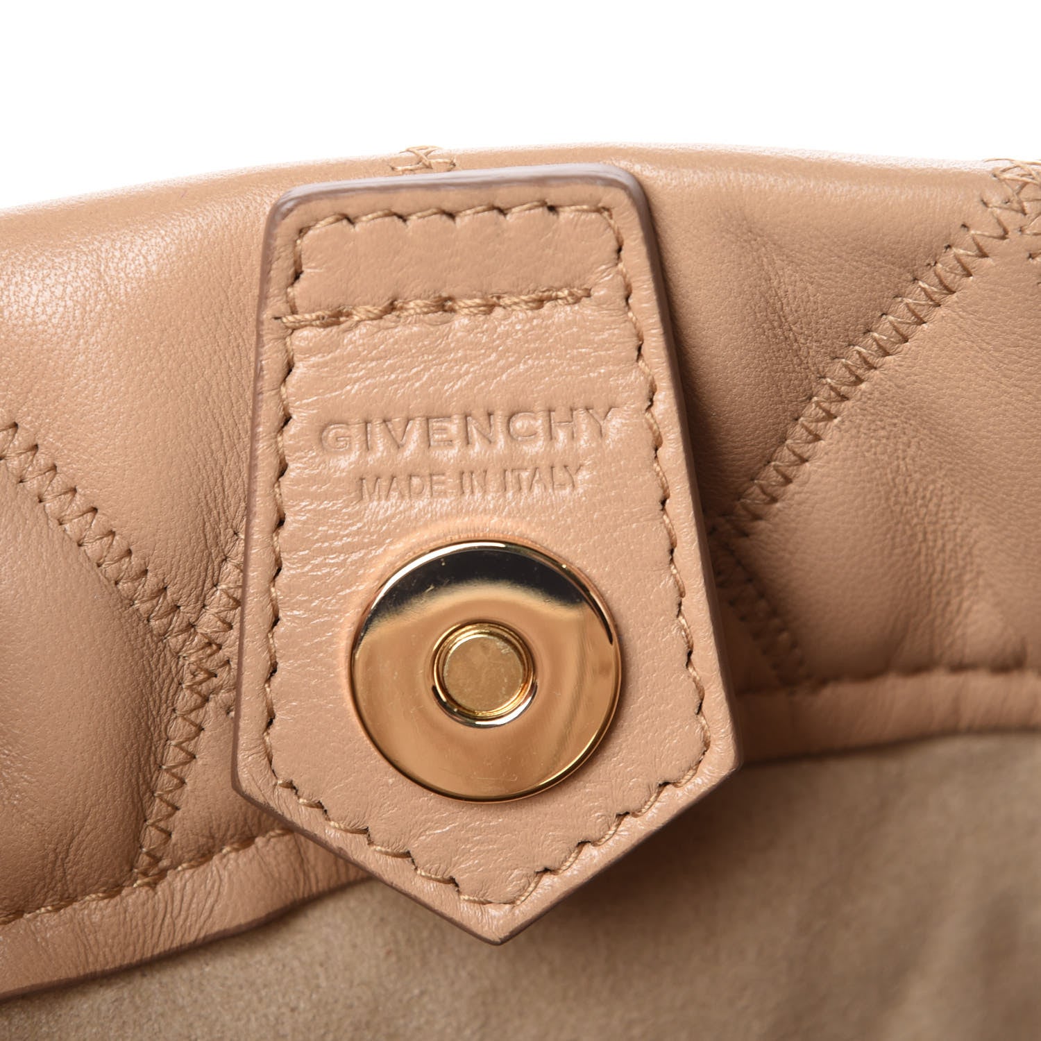 Givenchy Lambskin Quilted Mini GV Bucket Bag Beige Camel 8 of 9