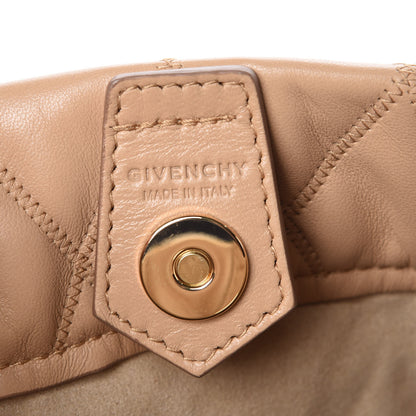 Givenchy Lambskin Quilted Mini GV Bucket Bag Beige Camel 8 of 9
