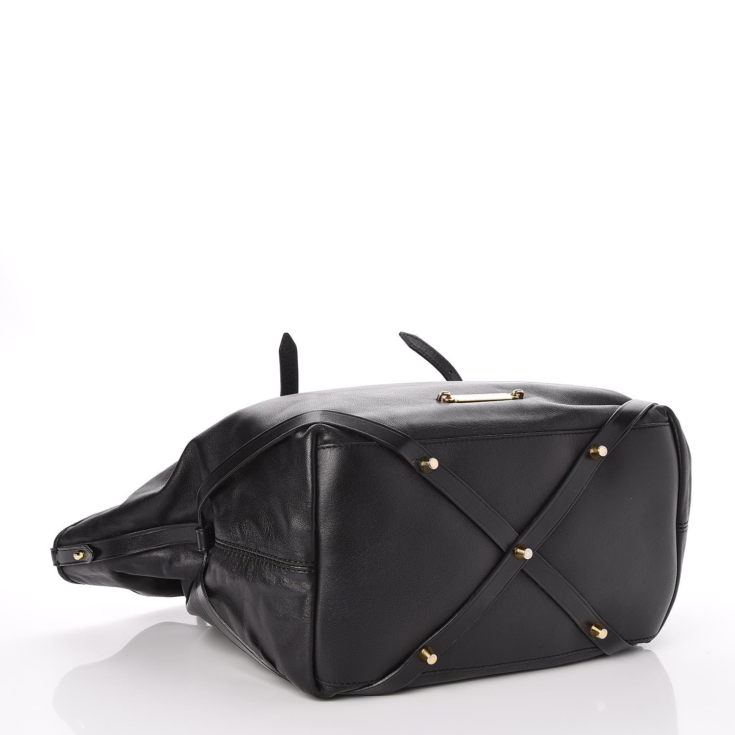 Burberry Lambskin Medium East West Tote Black 4 of 8
