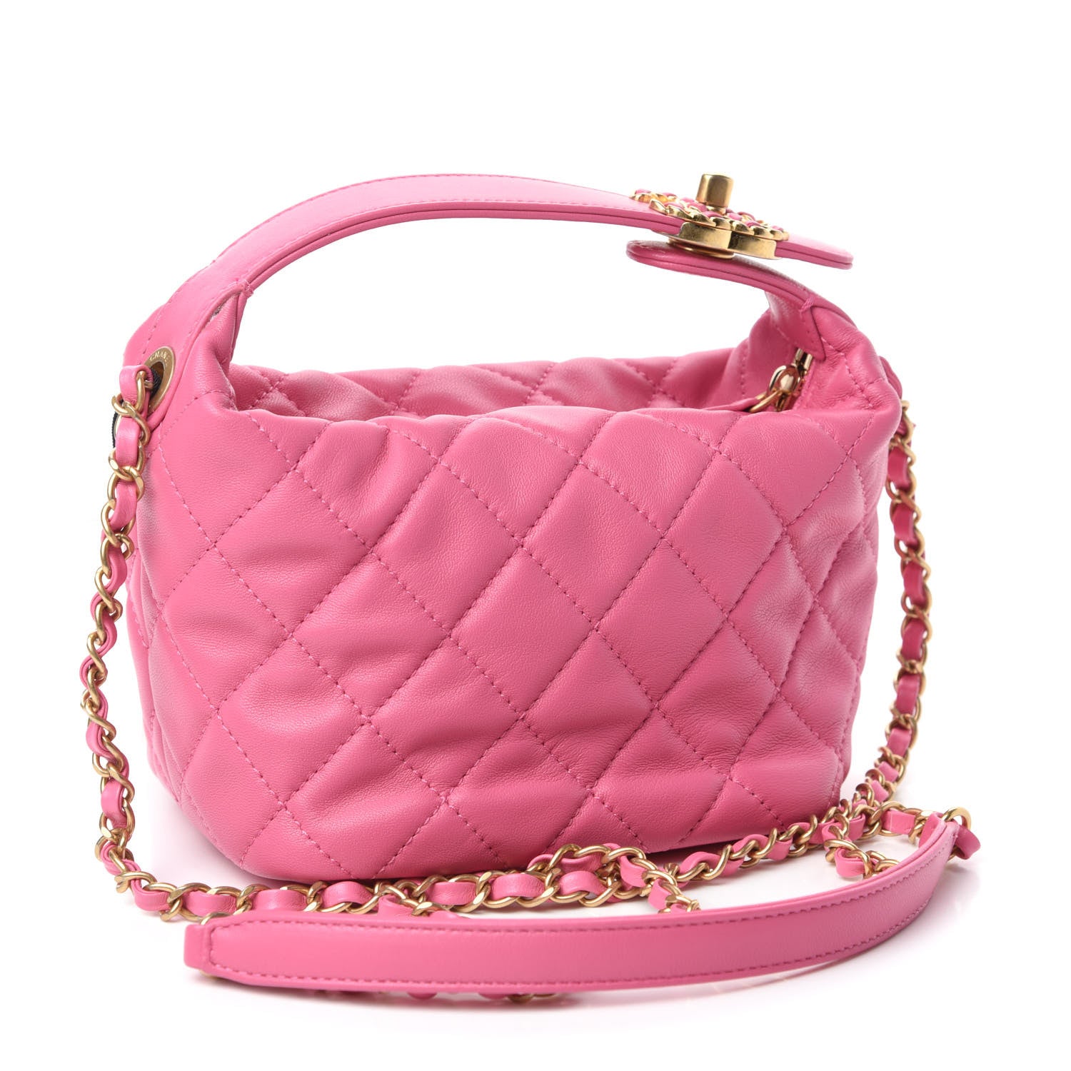 Chanel Lambskin Quilted Small Perfect Meeting Hobo Pink 3 of 11