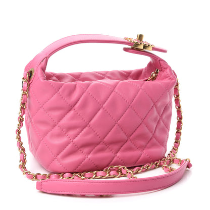 Chanel Lambskin Quilted Small Perfect Meeting Hobo Pink 3 of 11