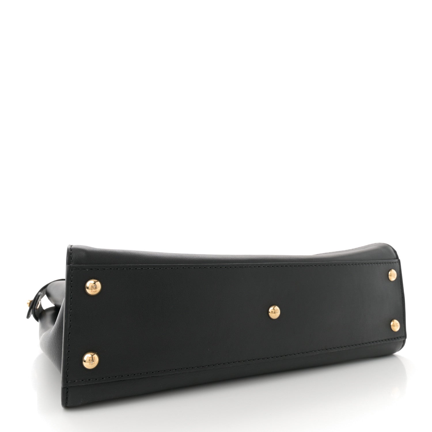 Fendi Vitello Seta Shiny Nappa Medium Peekaboo Iconic Satchel Black 4 of 10