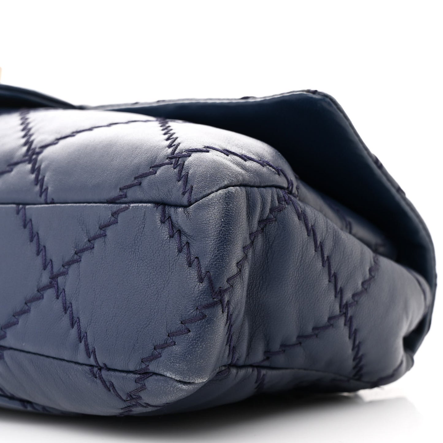 Lambskin Ultimate Stitch Flap Blue