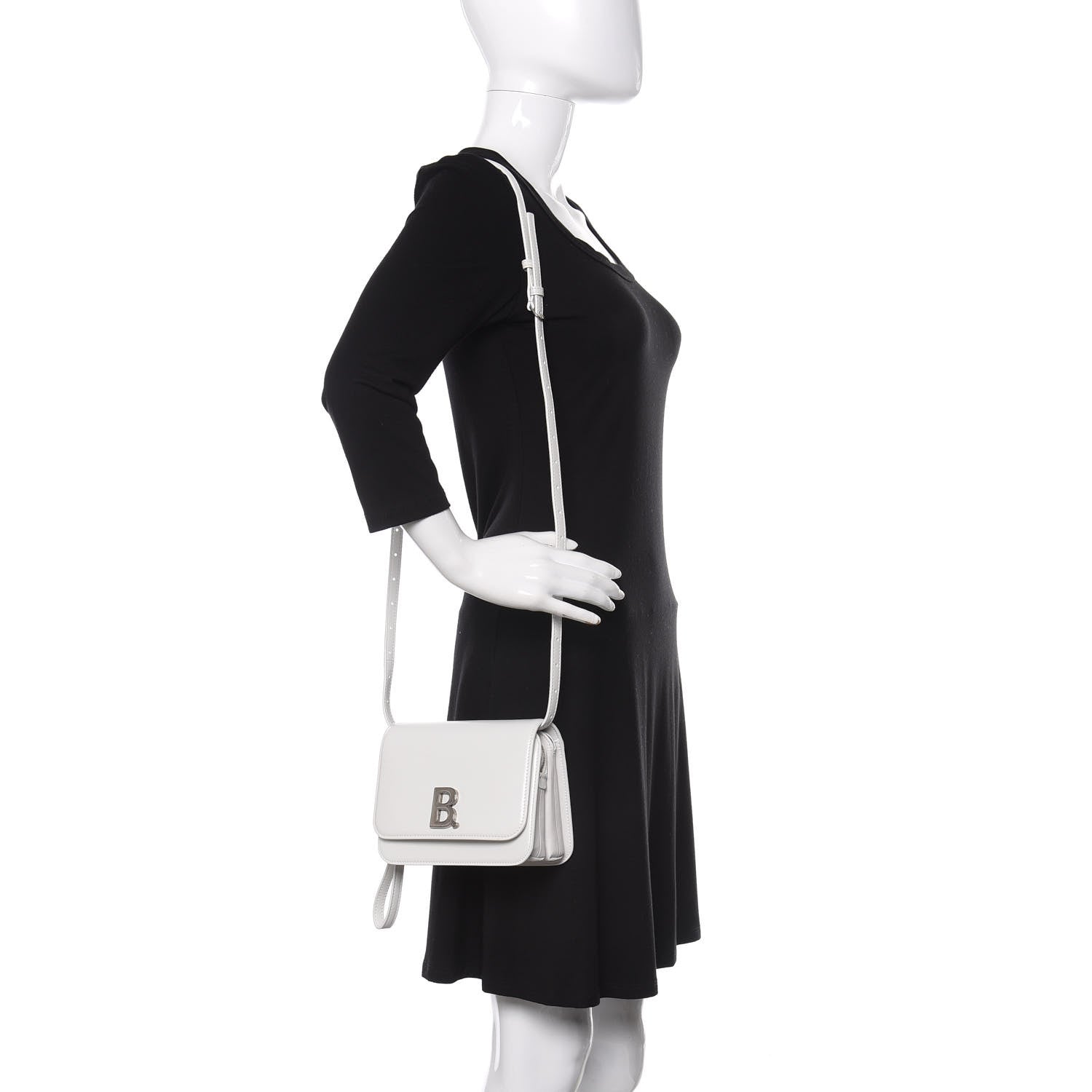 Balenciaga Shiny Box Calfskin Small B Bag White 2 of 10