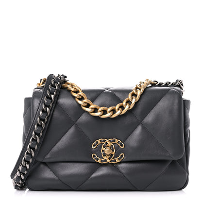 Chanel Lambskin Quilted Medium Chanel 19 Flap Dark Grey 1 of 11