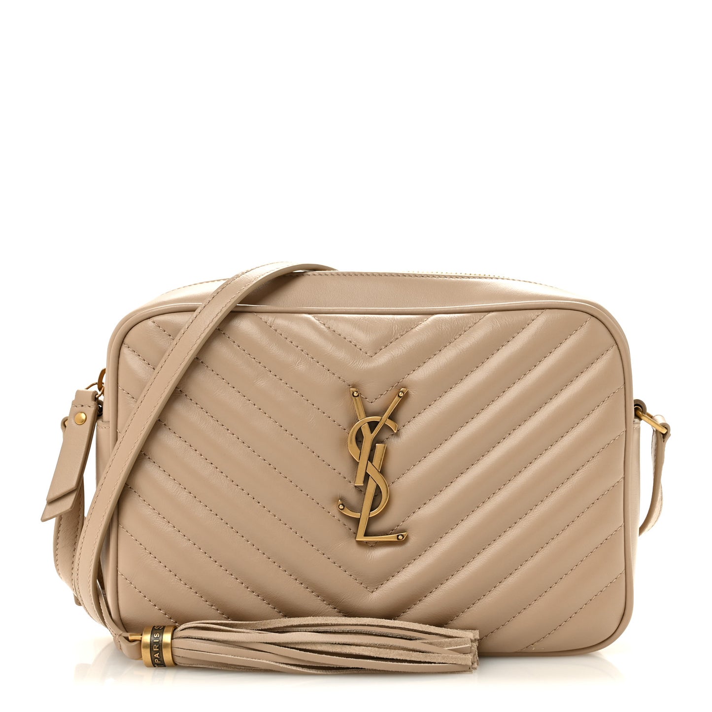 Calfskin Matelasse Monogram Lou Camera Bag Dark Beige