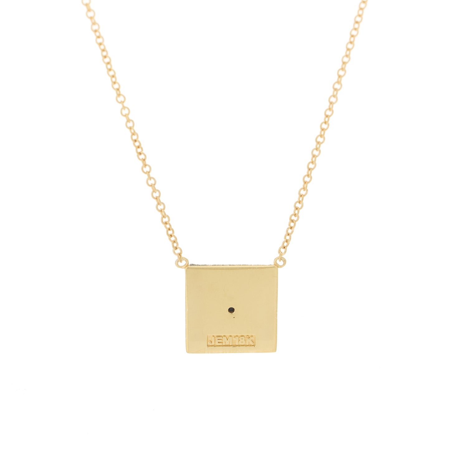 18K Yellow Gold Diamond Lapis Lazuli Pyramid Pendant Necklace