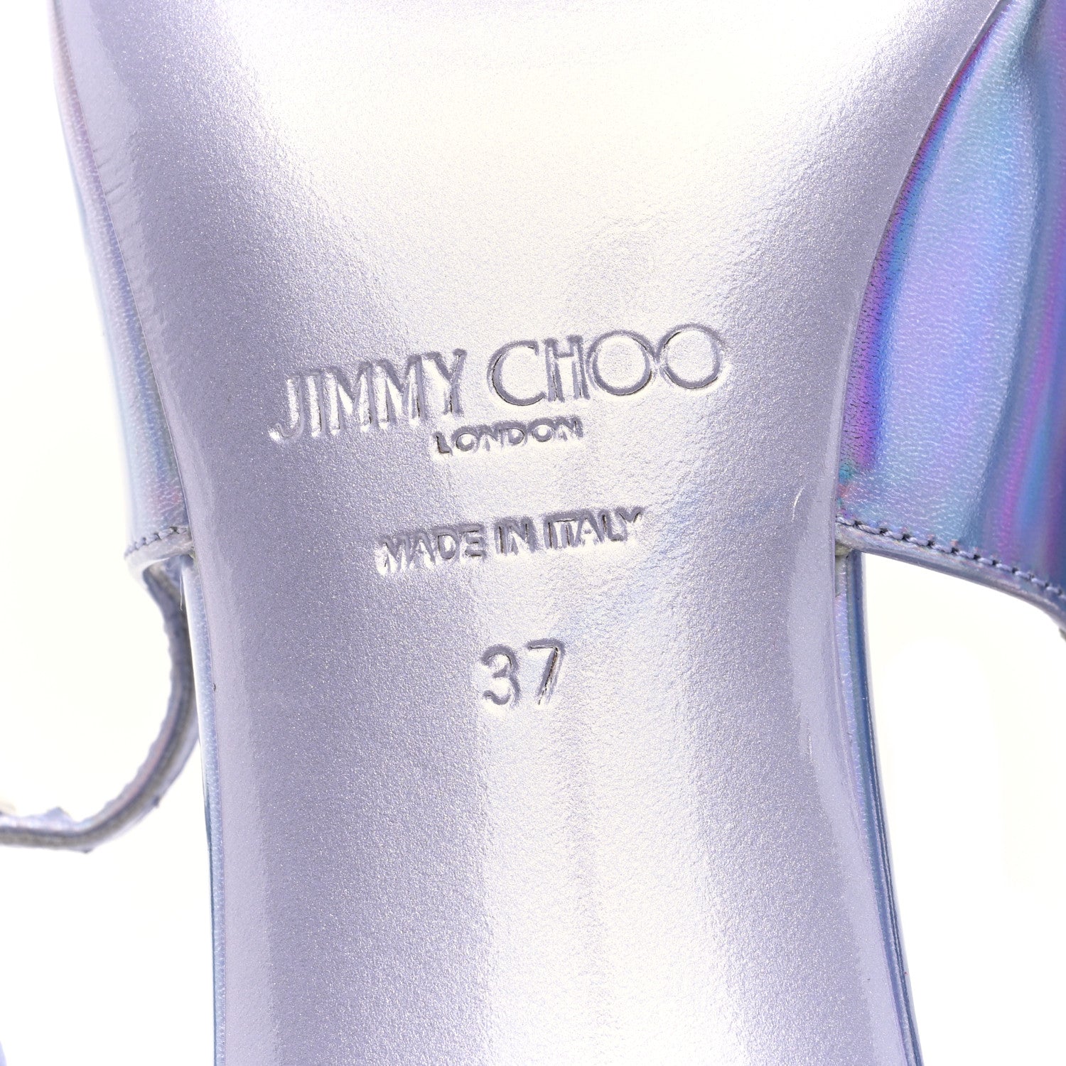 Jimmy Choo Metallic Patent Amel 50 Slingback Pumps 37 Purple 7 of 8