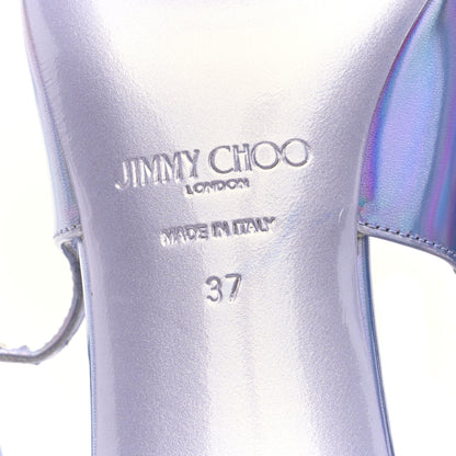 Jimmy Choo Metallic Patent Amel 50 Slingback Pumps 37 Purple 7 of 8