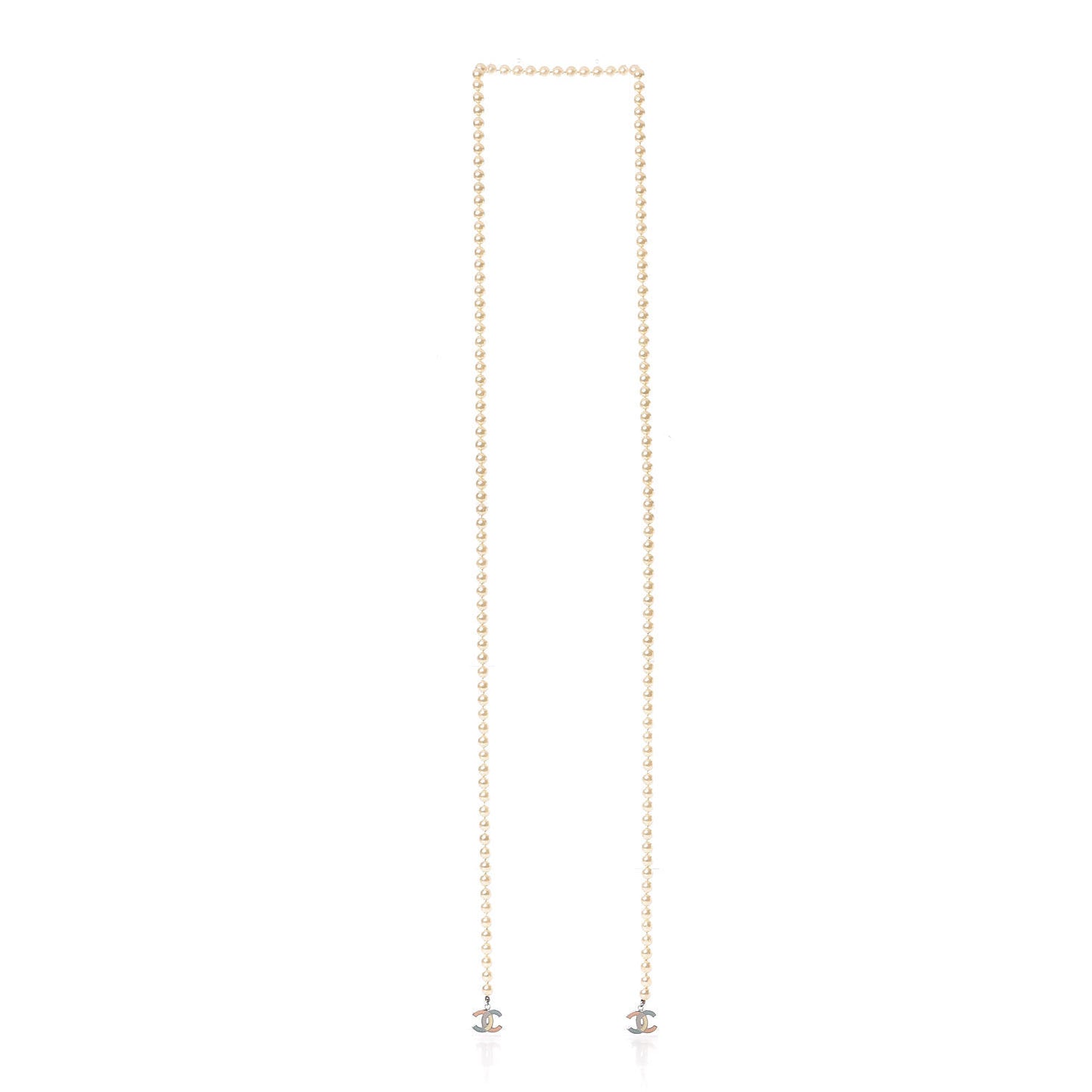Pearl CC Long Necklace Silver Multicolor