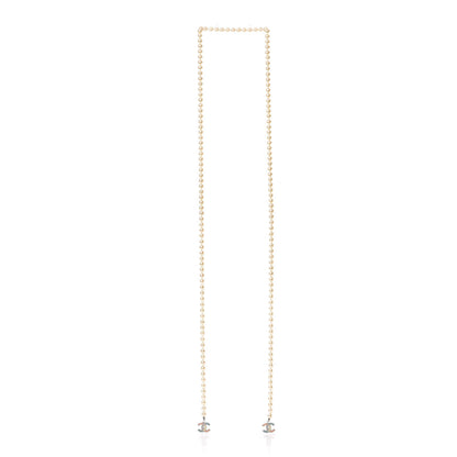 Chanel Pearl CC Long Necklace Silver Multicolor 2 of 3