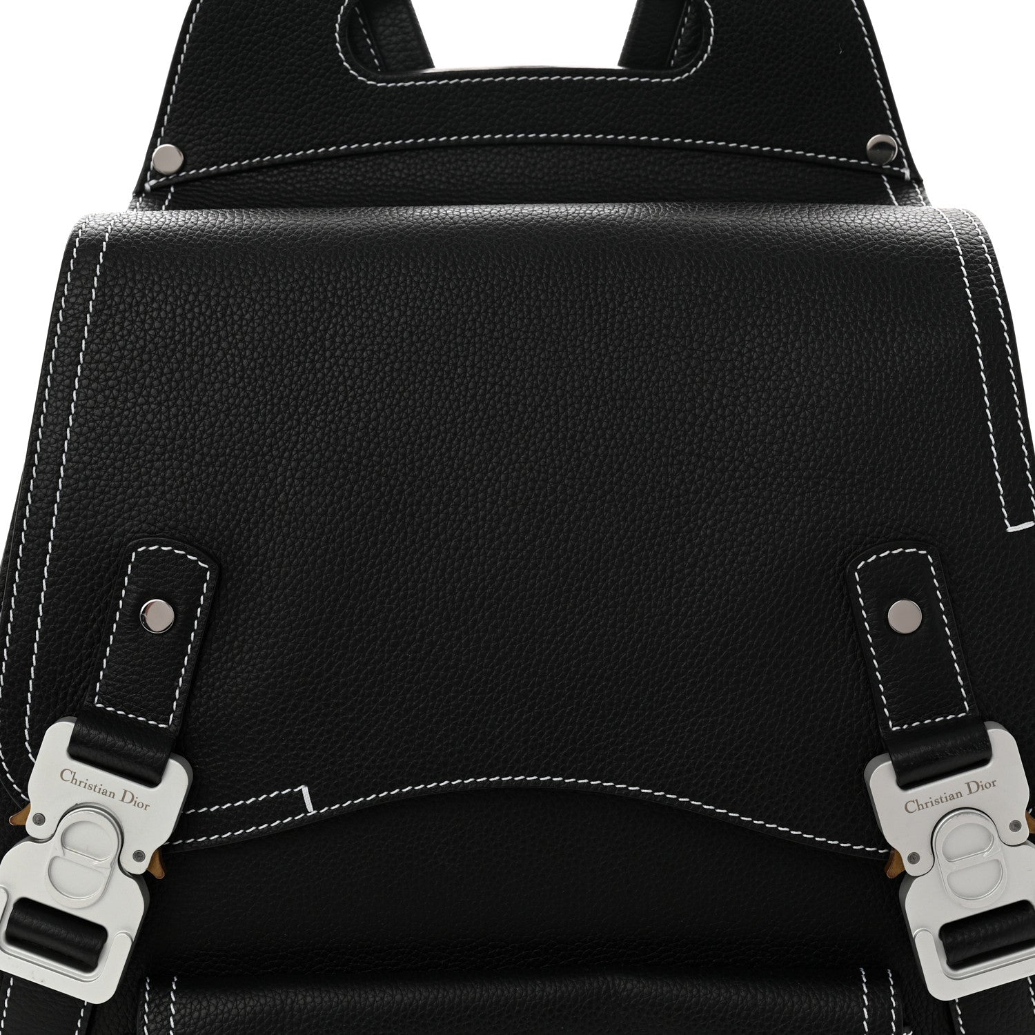 Christian Dior Grained Calfskin Maxi Gallop Backpack Black 1819157