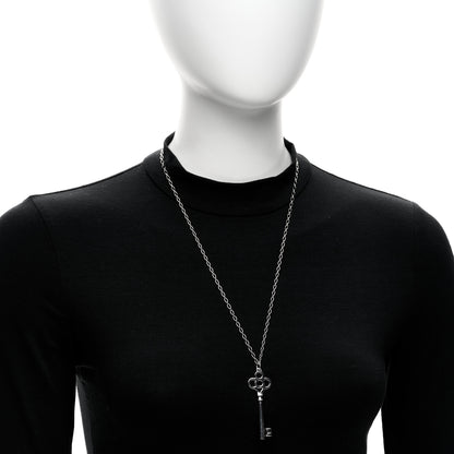 Tiffany Sterling Silver Large Crown Key Pendant Necklace 2 of 5