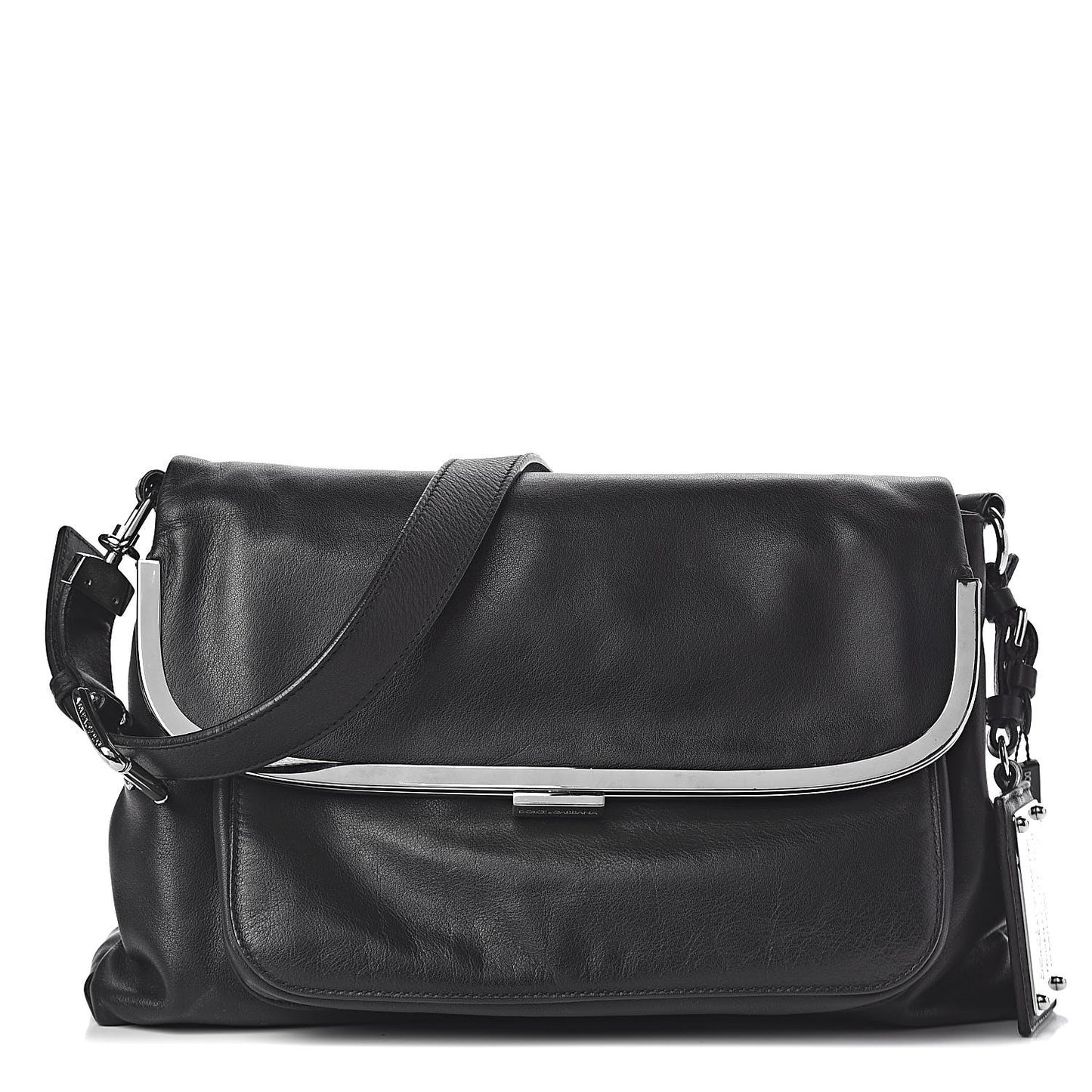 Calfskin Miss Sleek Shoulder Bag Black