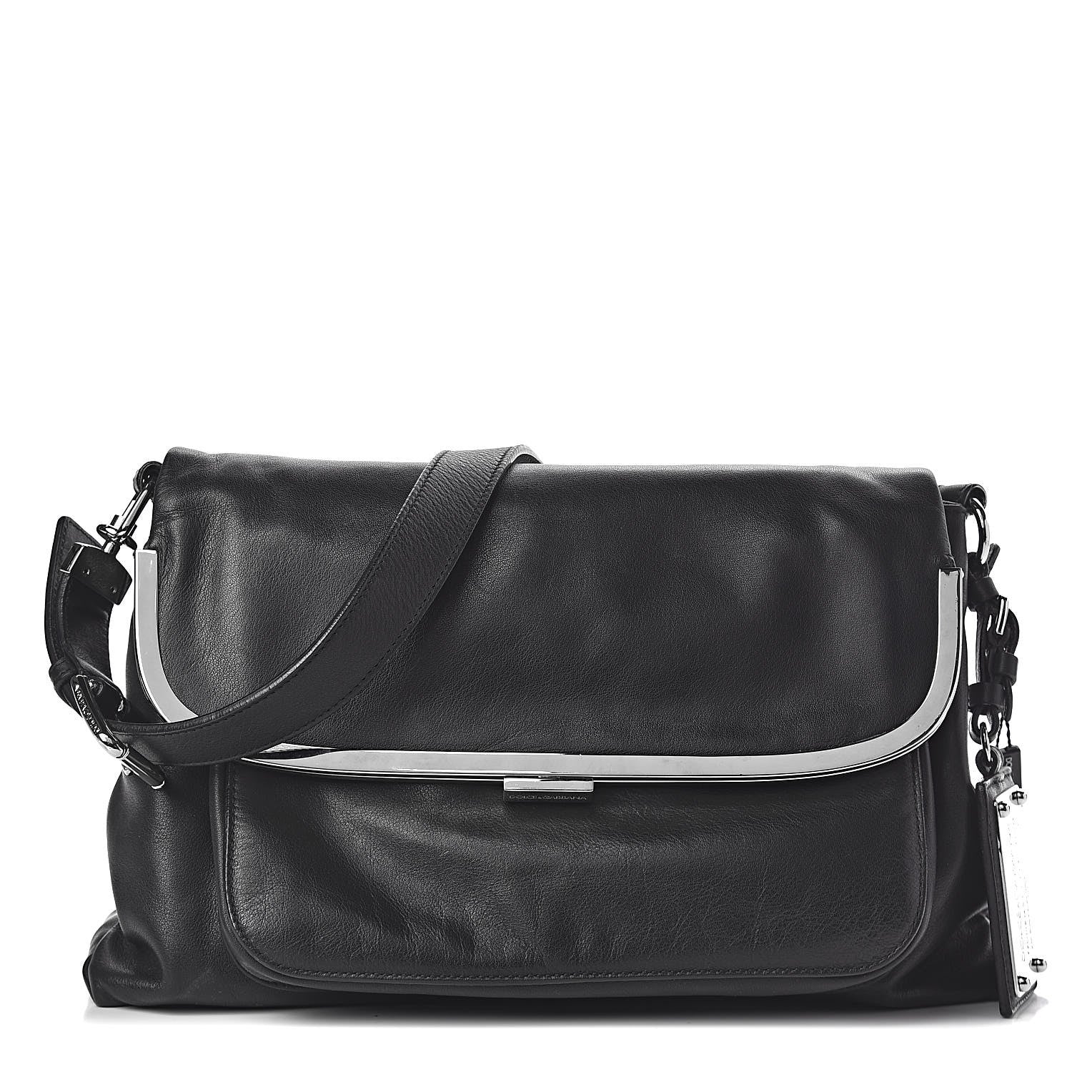 Dolce & Gabbana Calfskin Miss Sleek Shoulder Bag Black 1 of 9