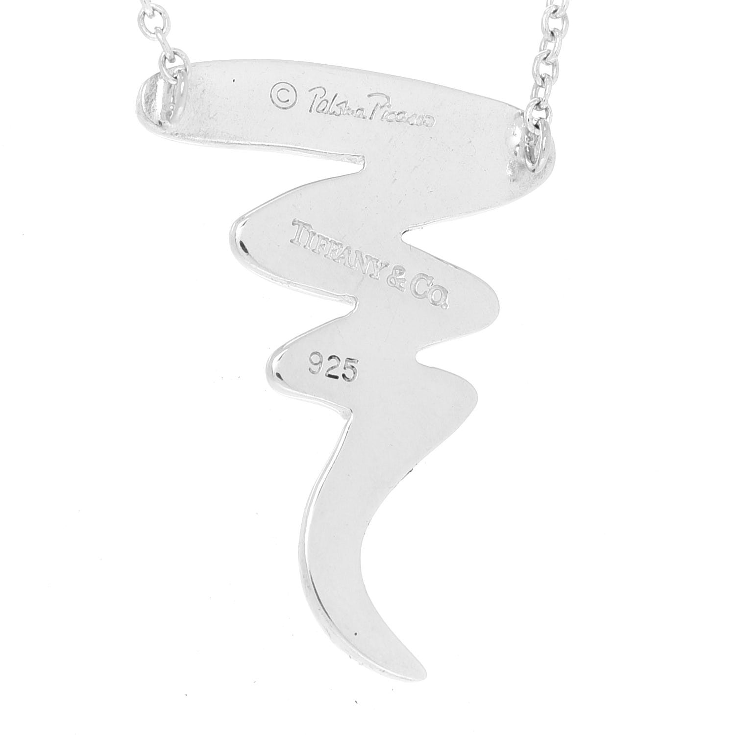 Tiffany Sterling Silver Paloma Picasso Scribble Pendant Necklace 6 of 6