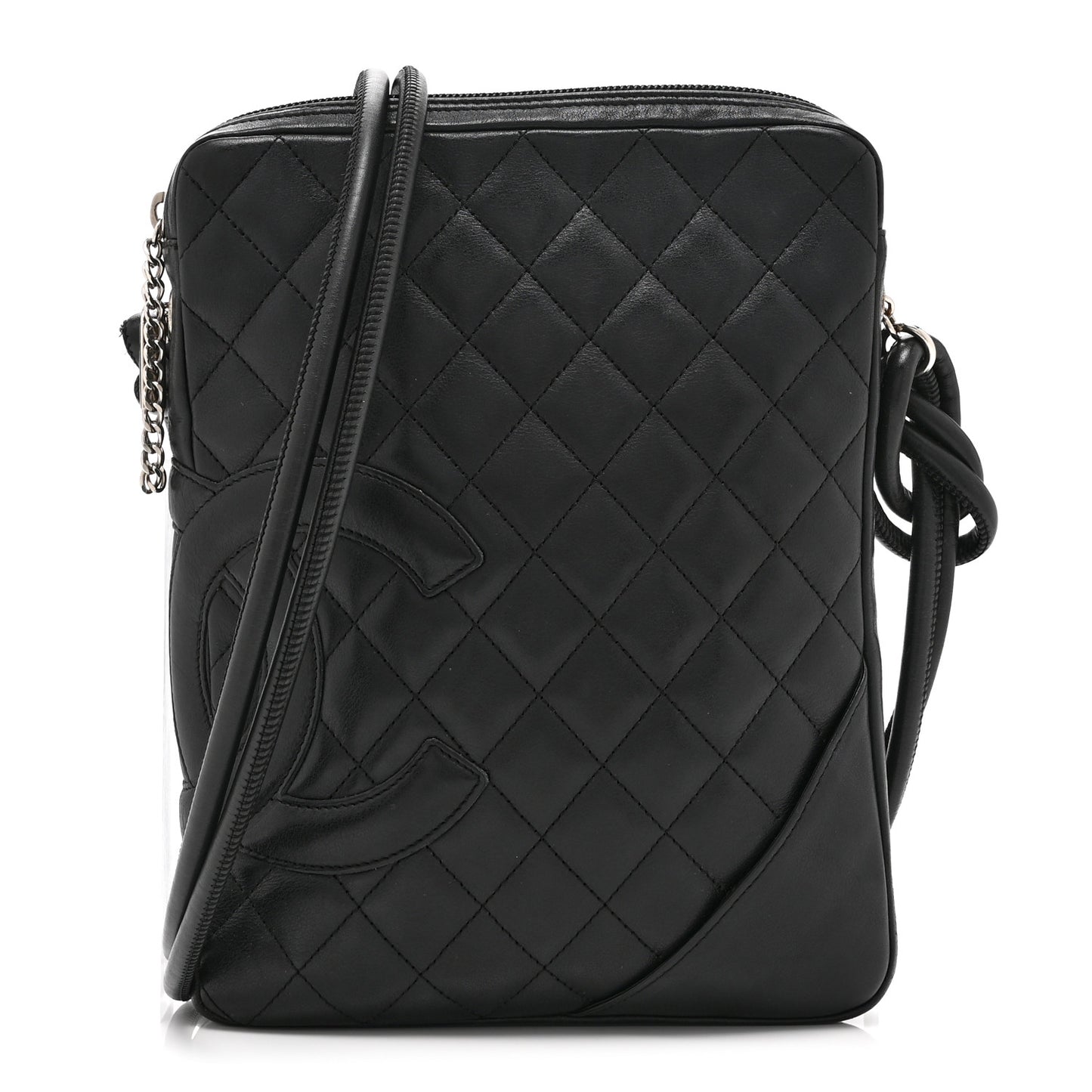 Calfskin Quilted Medium Cambon Messenger Black