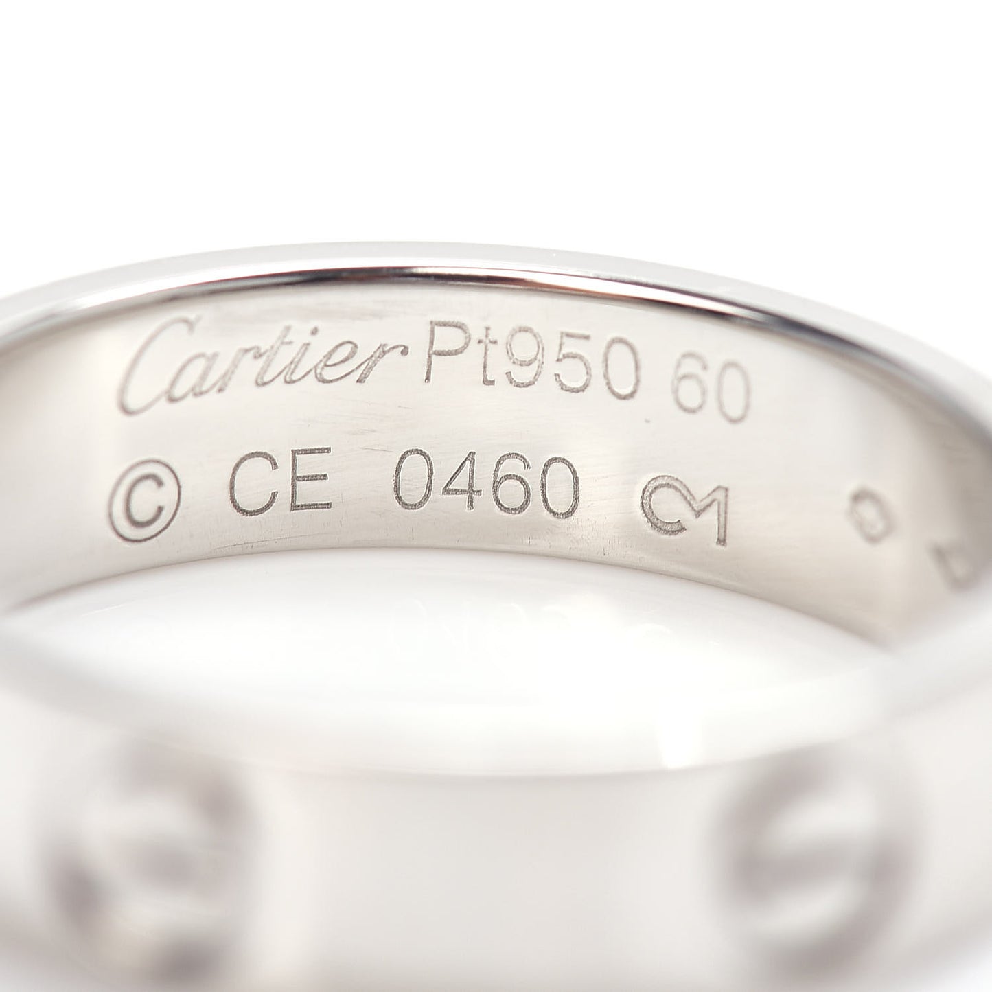 Platinum 5.5mm LOVE Ring 60 9