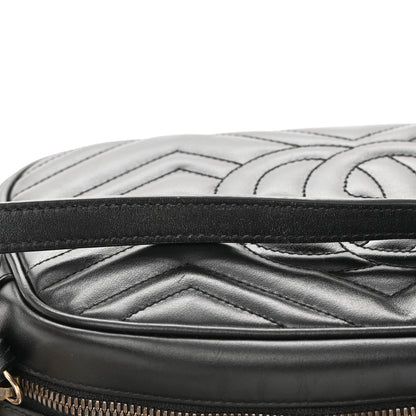 Gucci Calfskin Matelasse Small GG Marmont Chain Shoulder Bag Black 16 of 19