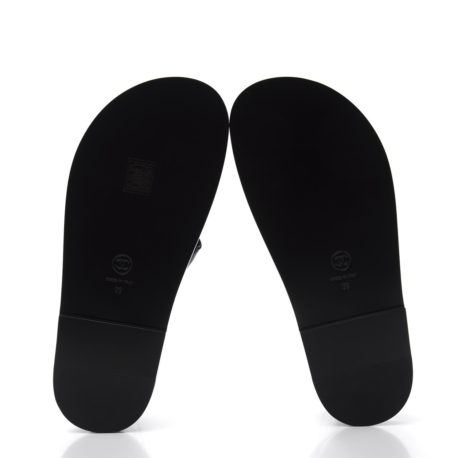 Chanel Grained Calfskin Velcro Dad Sandals 39 Black 5 of 9