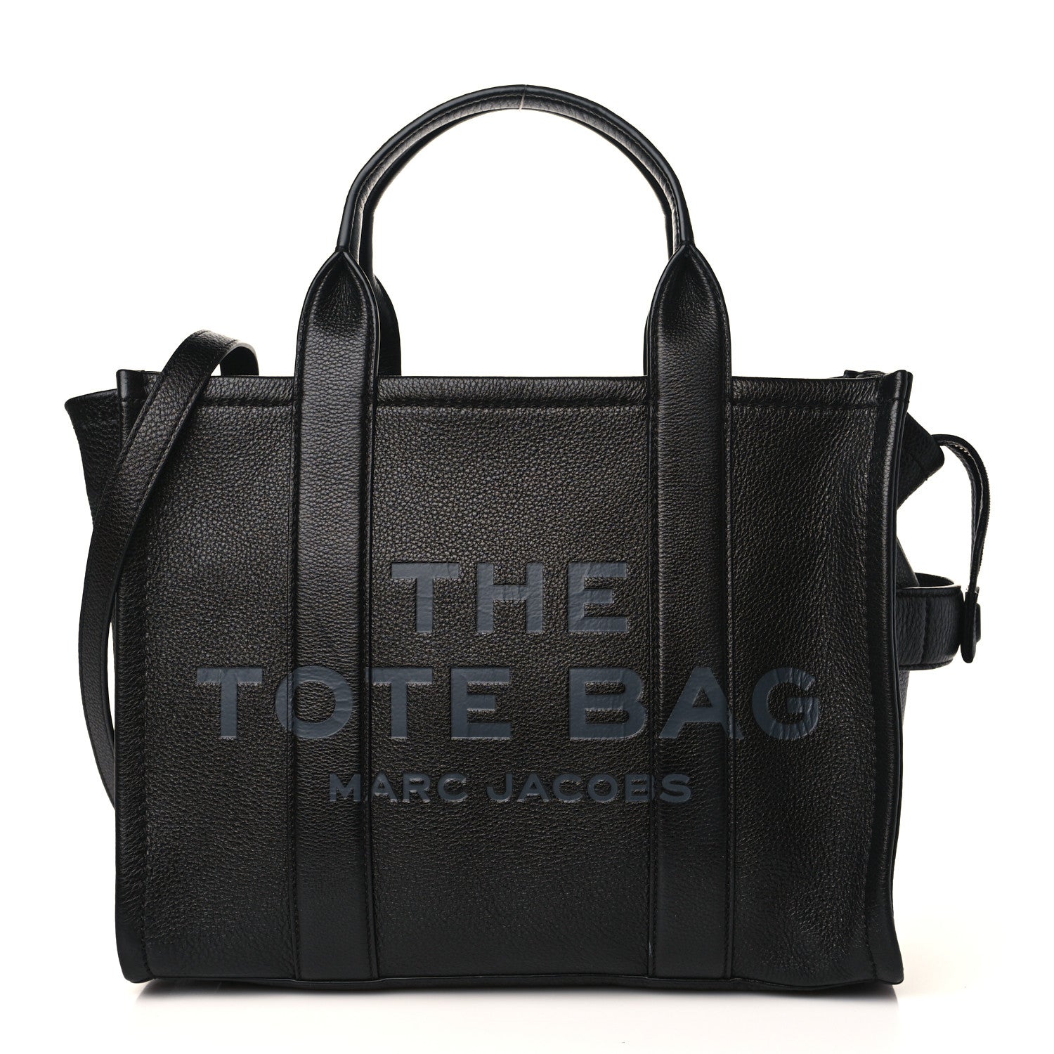 Marc Jacobs Grained Calfskin Medium The Tote Bag Black 1 of 8