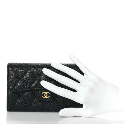 Chanel Caviar Quilted Medium Flap Wallet Black 2 of 10