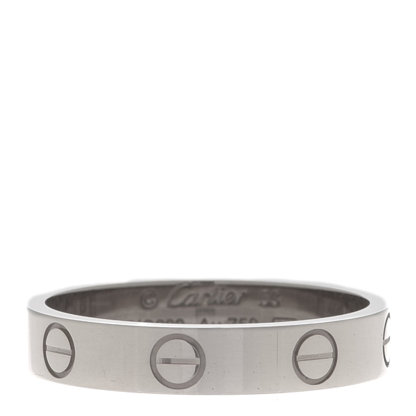 18K White Gold 3.5mm LOVE Wedding Band Ring 53 6.5