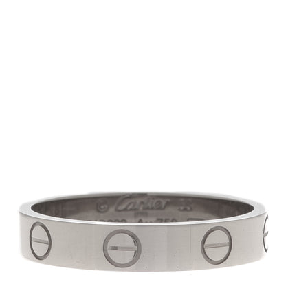 Cartier 18K White Gold 3.5mm LOVE Wedding Band Ring 53 6.5 2 of 10
