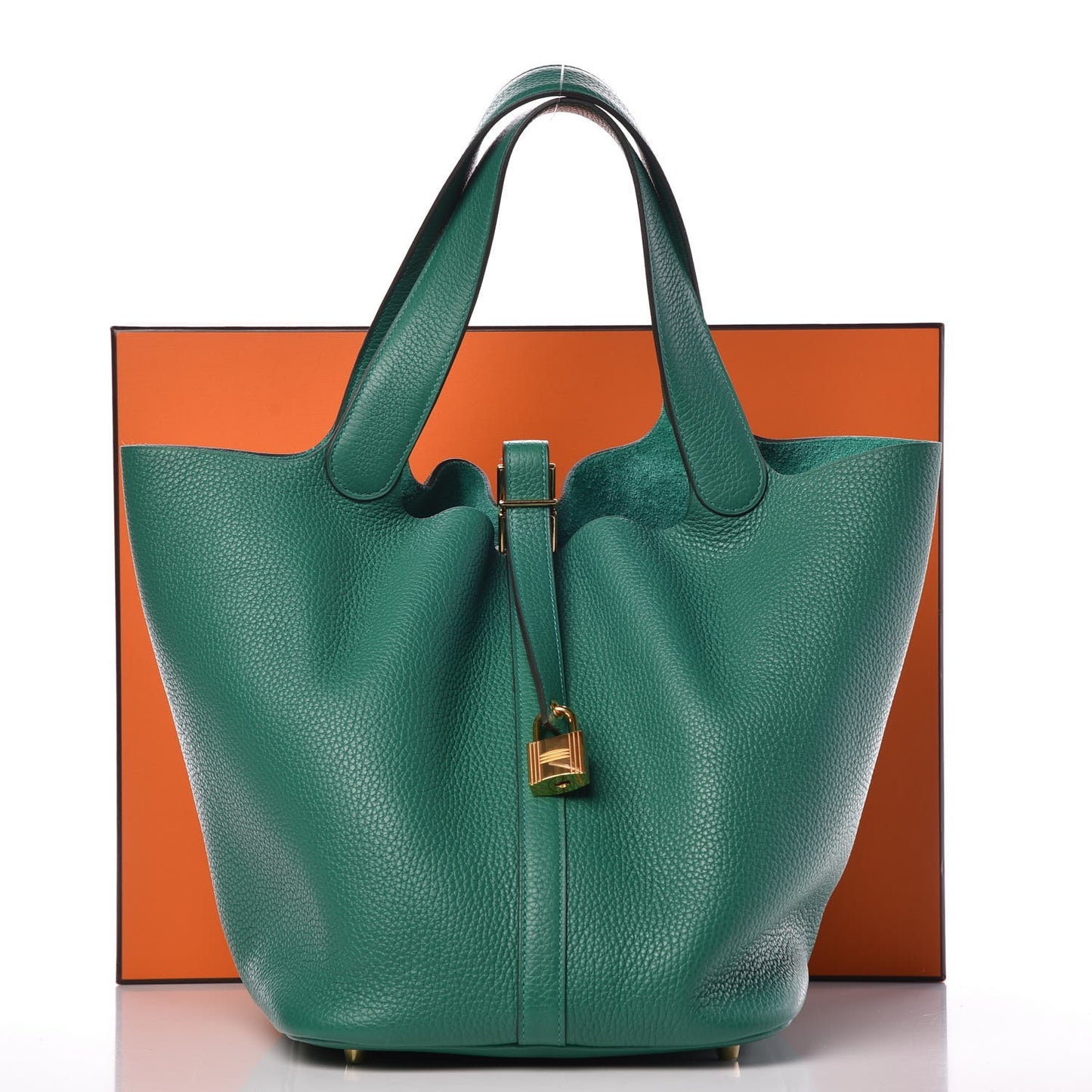 Taurillon Clemence Picotin Lock 26 GM Vert Vertigo