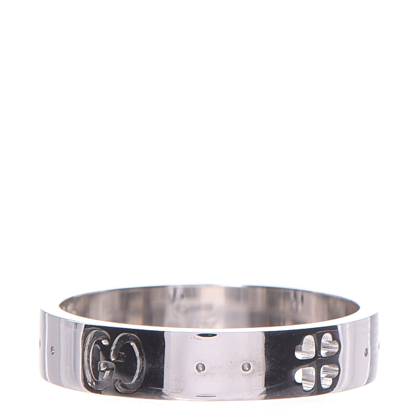 18K White Gold Icon Clover Ring 51.9 6