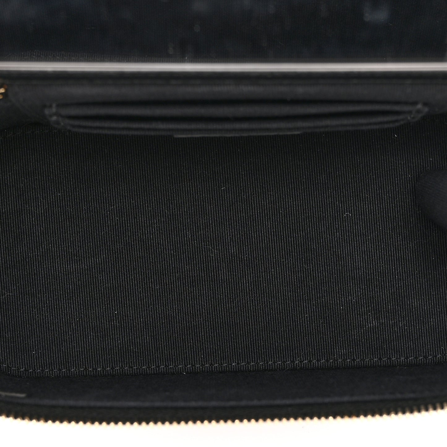 Lambskin Quilted Small Top Handle Vanity Case With Chain Black