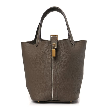 Hermes Taurillon Clemence Picotin Lock 18 PM Etoupe 1 of 12