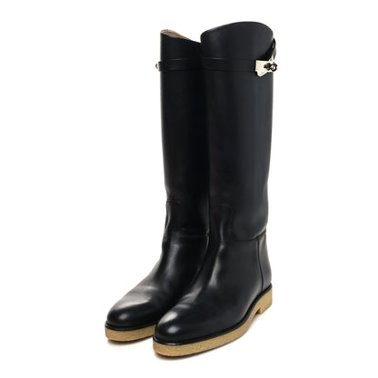 Hermes Calfskin Faustine Boots 38 Black 3 of 8