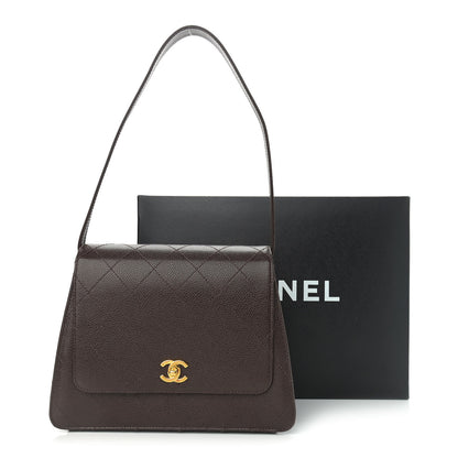 Chanel Caviar Flap Shoulder Bag Brown 15 of 15