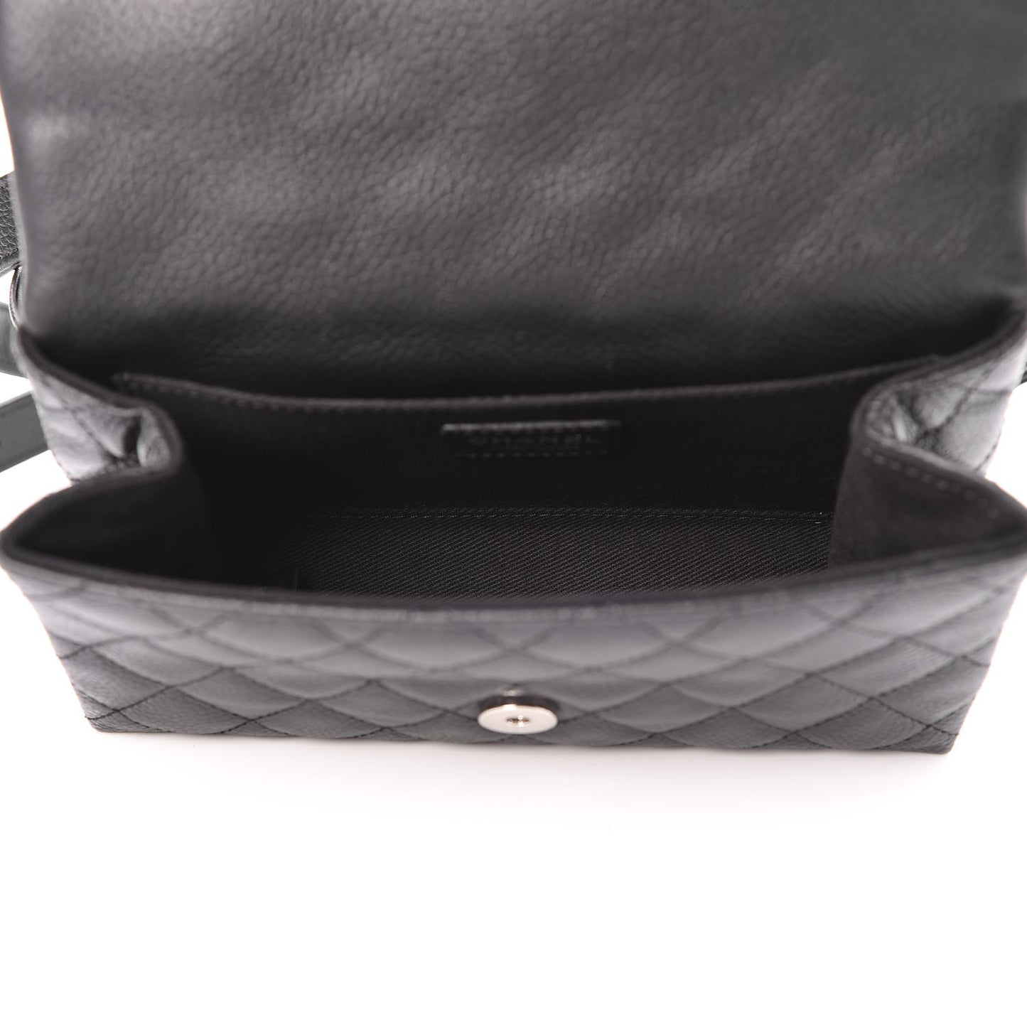 Grained Calfskin Quilted 2.55 Reissue Flap Belt Bag Clutch Black
