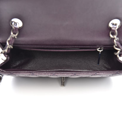 Chanel Washed Caviar Quilted Mini Rectangular Flap Dark Purple 5 of 12