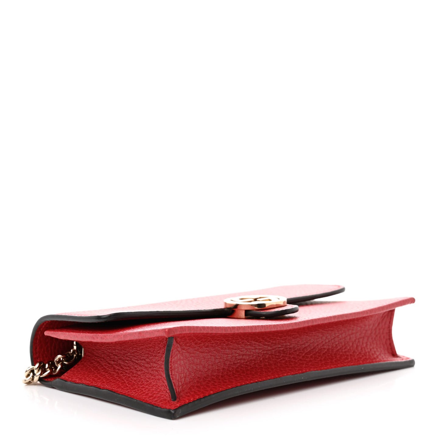 Dollar Calfskin Interlocking G Chain Wallet Red